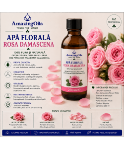 Apă Florală Trandafir de Damasc- Rosa Damascena-200ml
