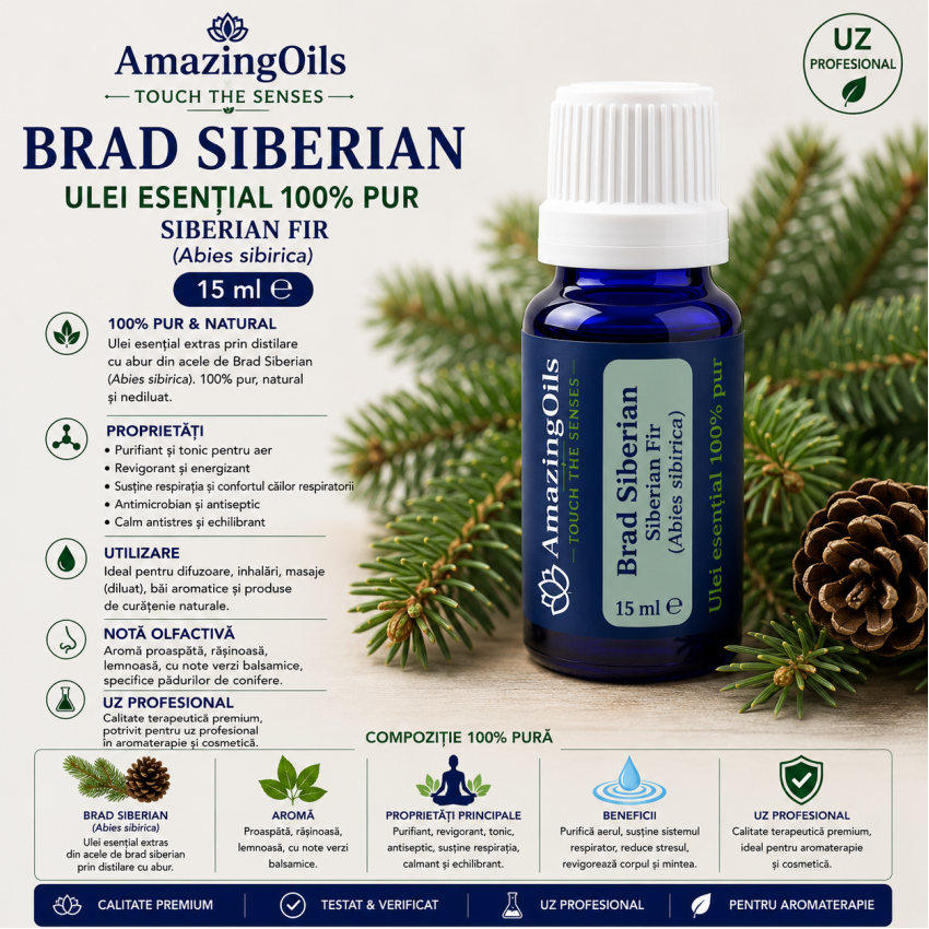 BRAD SIBERIAN-ulei esential100% pur-SIBERIAN FIR (Abies sibirica)-15ml