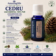 CEDRU-Ulei esential 100% pur  / CEDARWOOD OIL (Juniperus virginiana) 15 ml