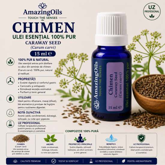 CHIMEN-ulei esential 100%pur-Caraway Seed(Carum carvi) 15 ml