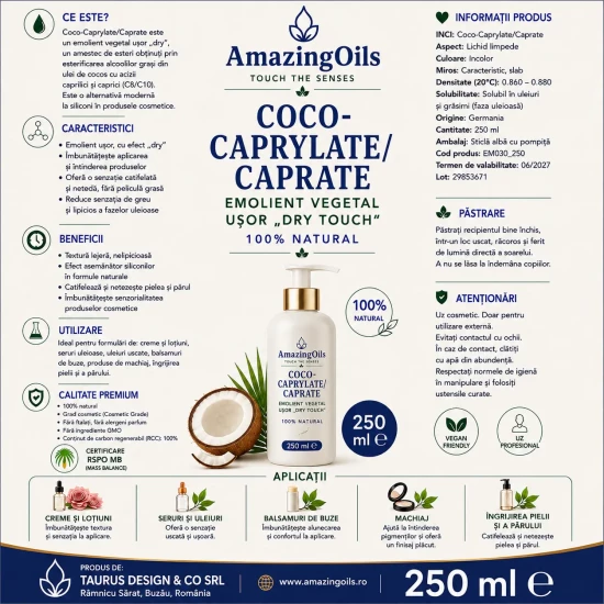 Coco-Caprylate/Caprate, sticla cu pompita-250ml