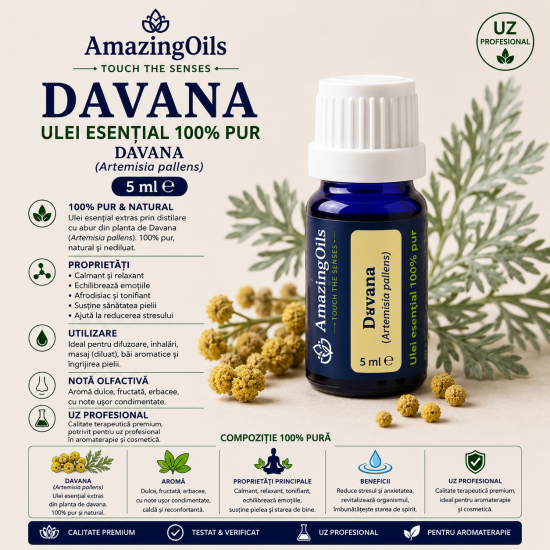 DAVANA-Ulei esential 100% pur- (Artemisia pallens)-5ml
