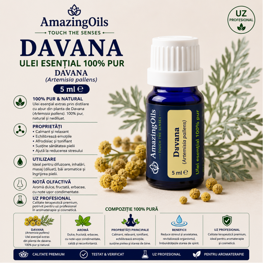 DAVANA-Ulei esential 100% pur- (Artemisia pallens)-5ml