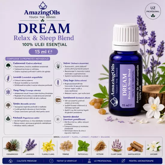  DREAM – Relax & Sleep Blend-15ml-100% ulei esential