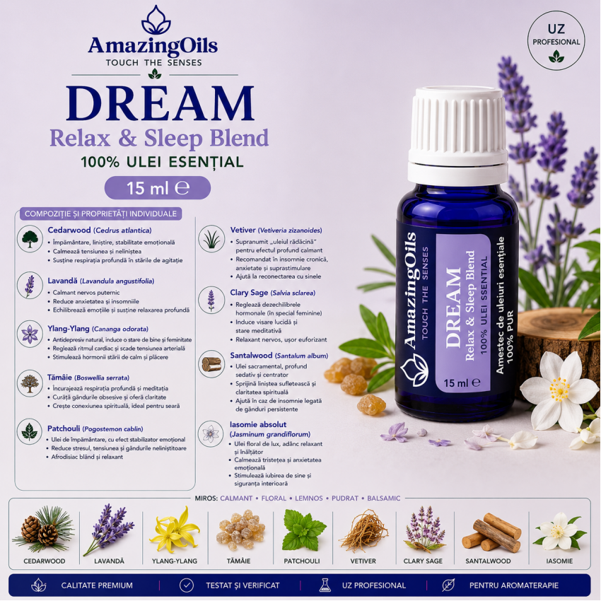  DREAM – Relax & Sleep Blend-15ml-100% ulei esential