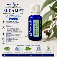  EUCALIPT -Ulei  esential 100% pur- EUCALYPTUS OIL (Eucalyptus globulus)-15 ml