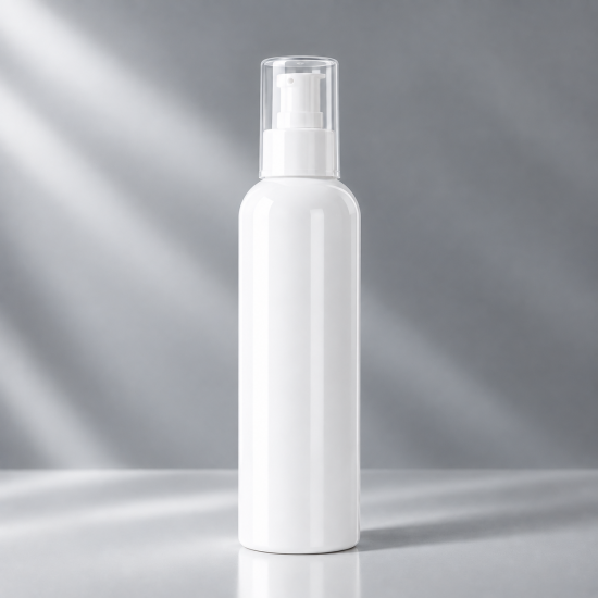 Flacon HDPE 250ml, Alb - Filet 24mm – Cu Pompită Albă