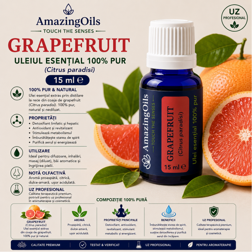 GRAPEFRUIT-Uleiul esențial 100%pur-(Citrus paradisi)-15ml