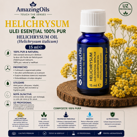 HELICHRYSUM Ulei esential 100%pur-HELICHRYSUM OIL(Helichrysum italicum) 15ml