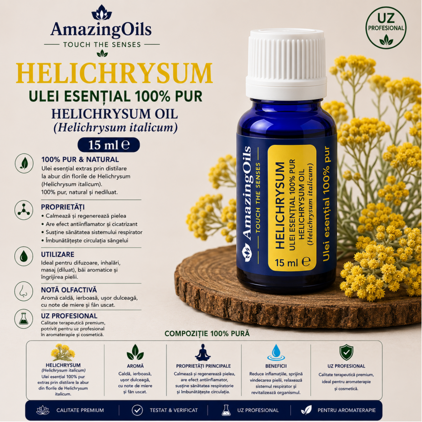 HELICHRYSUM Ulei esential 100%pur-HELICHRYSUM OIL(Helichrysum italicum) 15ml
