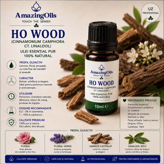 Ho Wood – Ulei Esențial Pur (Cinnamomum camphora ct. Linalool)-10g