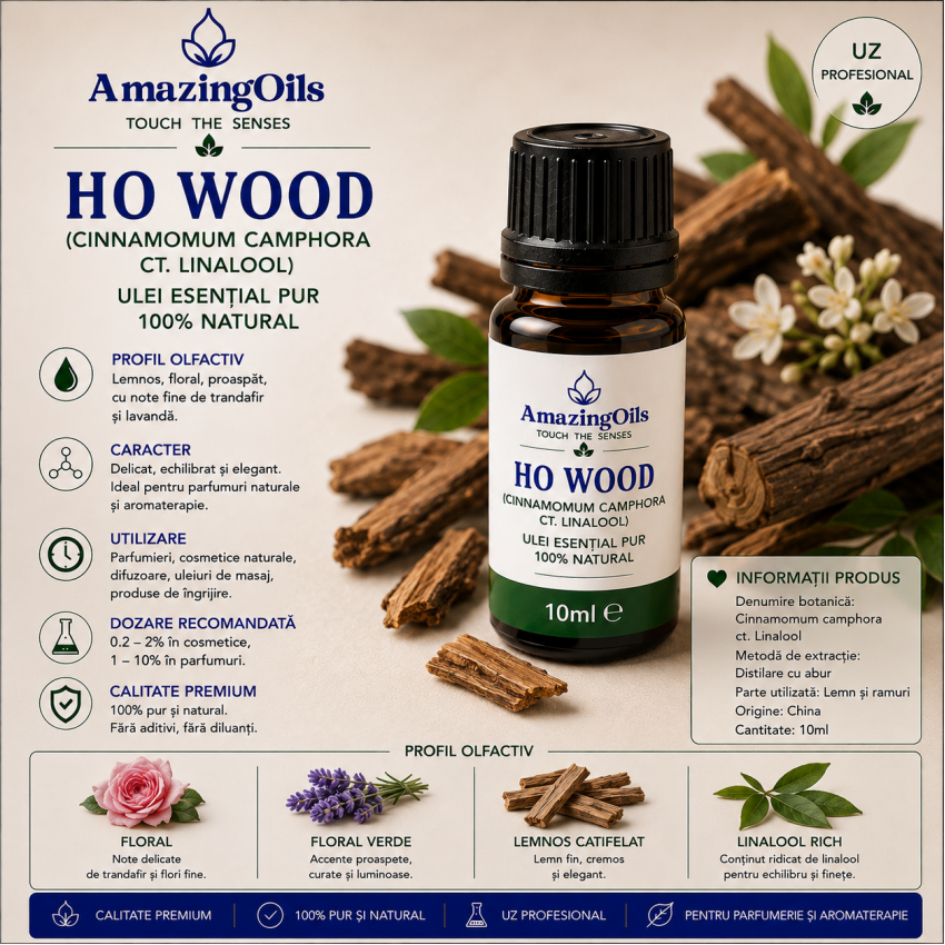 Ho Wood – Ulei Esențial Pur (Cinnamomum camphora ct. Linalool)-10g