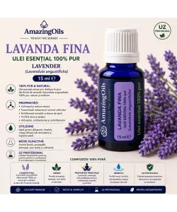 LAVANDA  FINA -Ulei esential 100% pur - LAVENDER (Lavandula angustifolia)  15 ml