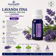  LAVANDA FINA - Ulei esential 100% pur  - LAVENDER (Lavandula angustifolia)-5 ml