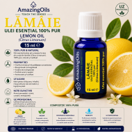 Lămâie -   Ulei esential 100% pur - LEMON OIL (Citrus Limonum) 15 ml