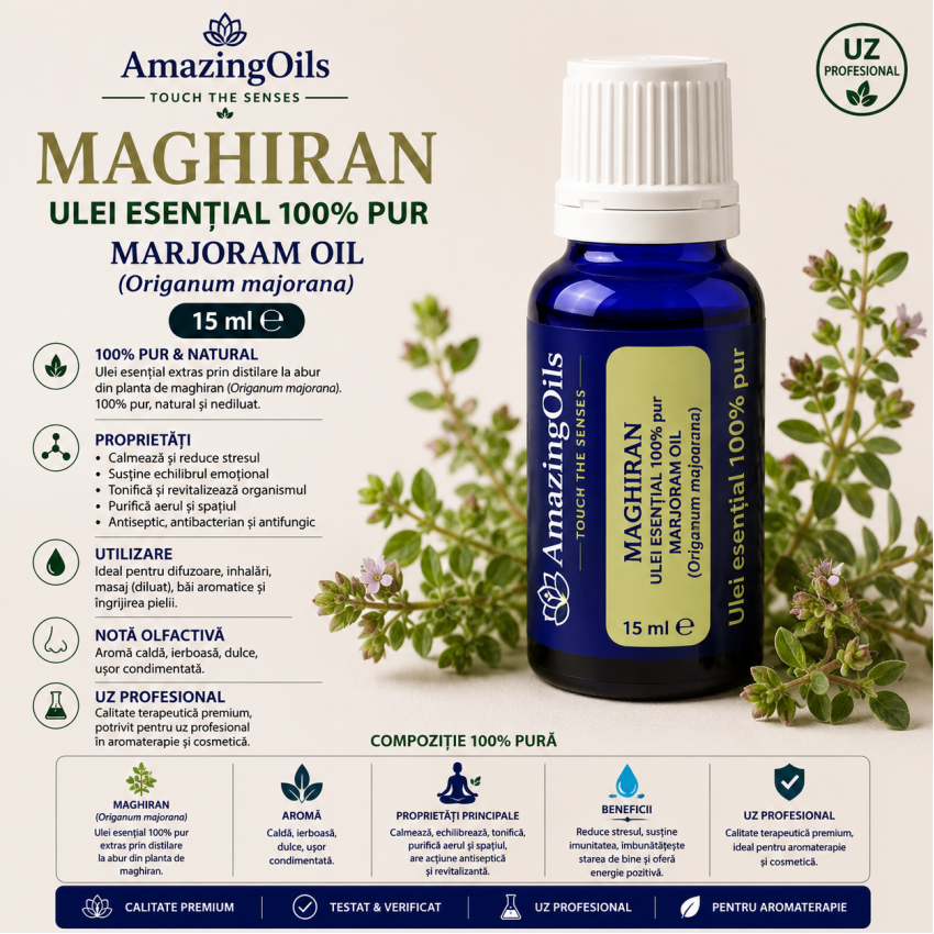 MAGHIRAN-Ulei esential 100% pur-MARJORAM oil(Origanum majorana) -15ml