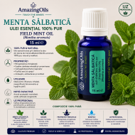 MENTA SALBATICA -Ulei esential 100% pur -  FIELD MINT OIL (Mentha arvensis) 15 ml