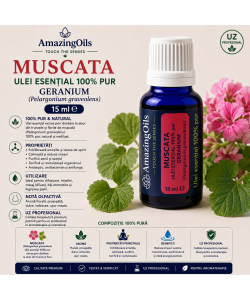 MUSCATA -Ulei esential 100% pur - GERANIUM  (Pelargonium graveolens )15ml