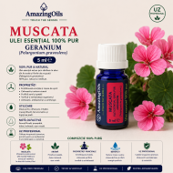 MUSCATA-Ulei esential 100% pur -/ GERANIUM  (Pelargonium graveolens ) 5ml