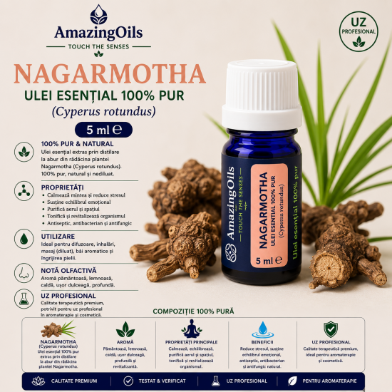 NAGARMOTHA - Ulei esential 100% pur  -  (Cyperus rotundus)   5ml 