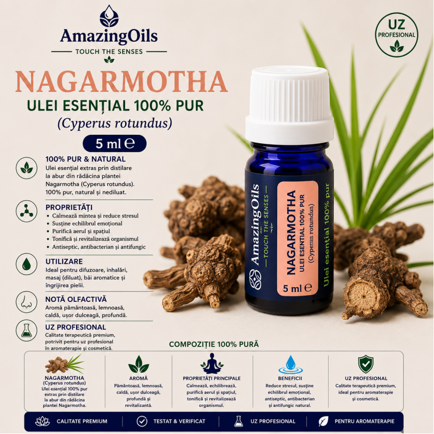 NAGARMOTHA - Ulei esential 100% pur  -  (Cyperus rotundus)   5ml 