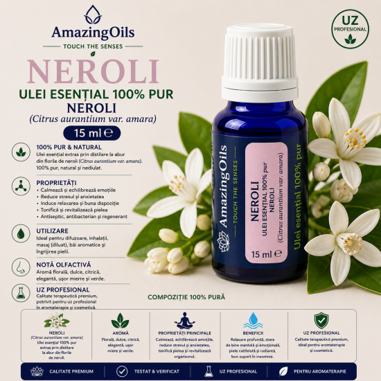 NEROLI-ulei esential 100%pur -NEROLI(Citrus aurantium var. amara) -15ml