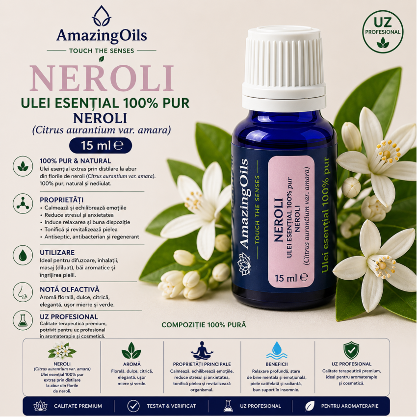 NEROLI-ulei esential 100%pur -NEROLI(Citrus aurantium var. amara) -15ml