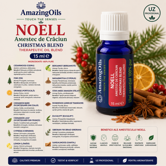 NOELL-amestec de Craciun-CHRISTMAS BLEND-therapeutic oil blend-15ml