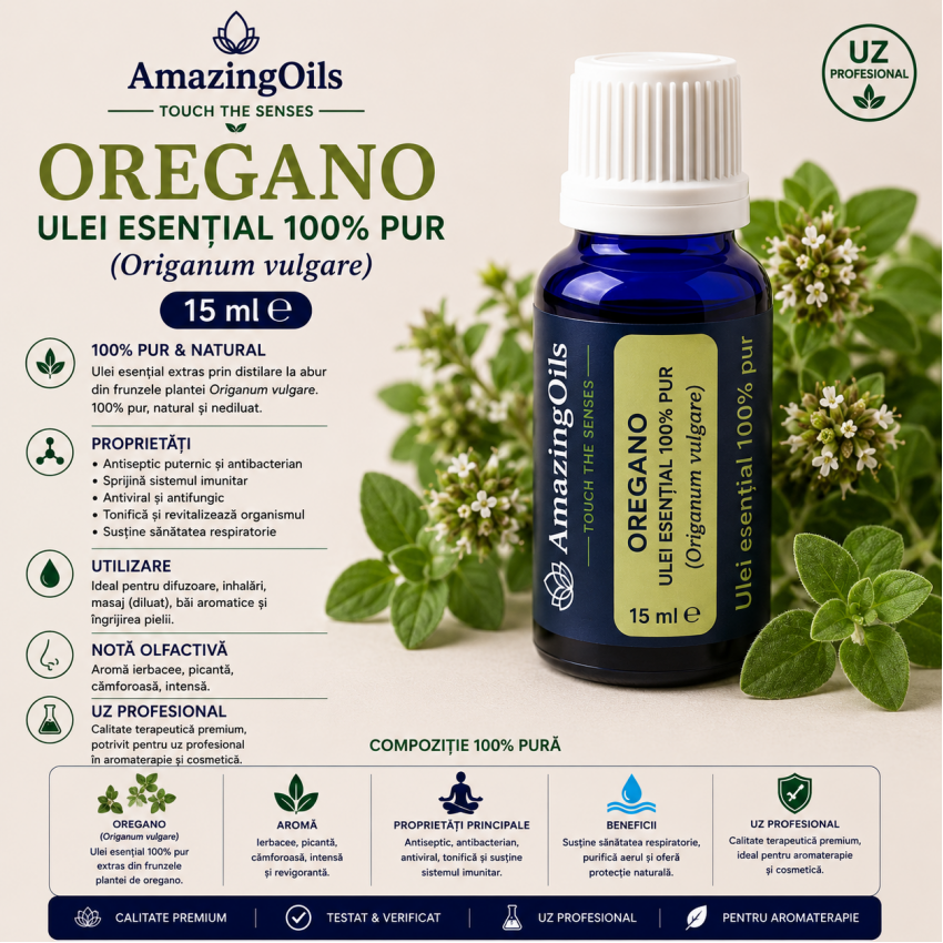 OREGANO-Ulei esențial100%pur (Origanum vulgare)-15ml