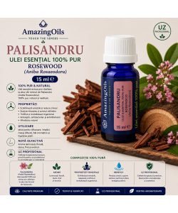 PALISANDRU -Ulei esential 100% pur -  ROSEWOOD (Aniba Rosaeodora)   15 ml