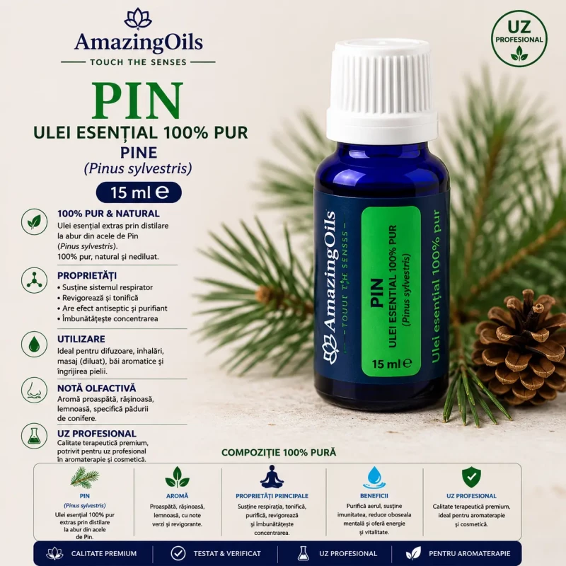 PIN -Ulei esential 100% pur - PINE (Pinus sylvestris) 15 ml