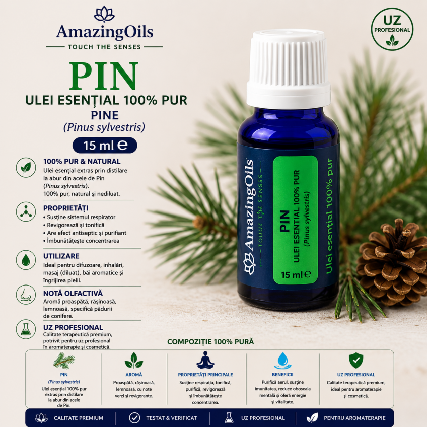 PIN -Ulei esential 100% pur - PINE (Pinus sylvestris) 15 ml