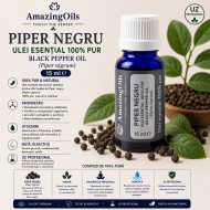 PIPER NEGRU -   Ulei esential 100% pur -  BLACK PEPPER OIL (Piper nigrum) 15ml