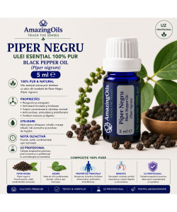  PIPER NEGRU-Ulei esential 100% pur - BLACK PEPPER OIL (Piper nigrum) 5ml