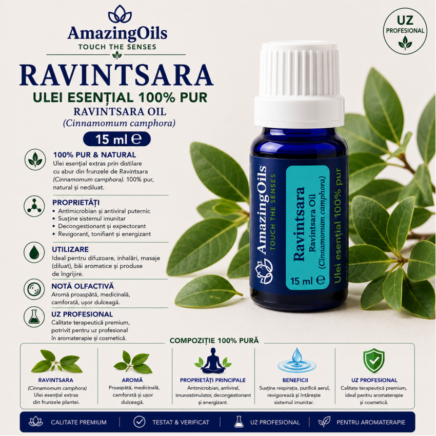  RAVINTSARA -Ulei  esential 100% pur (Cinnamomum camphora) 15 ml