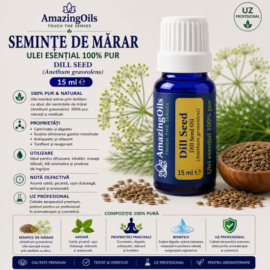  SEMINTE DE MARAR-ulei esential 100% pur -DILL SEED (Anethum graveolens)-15ml