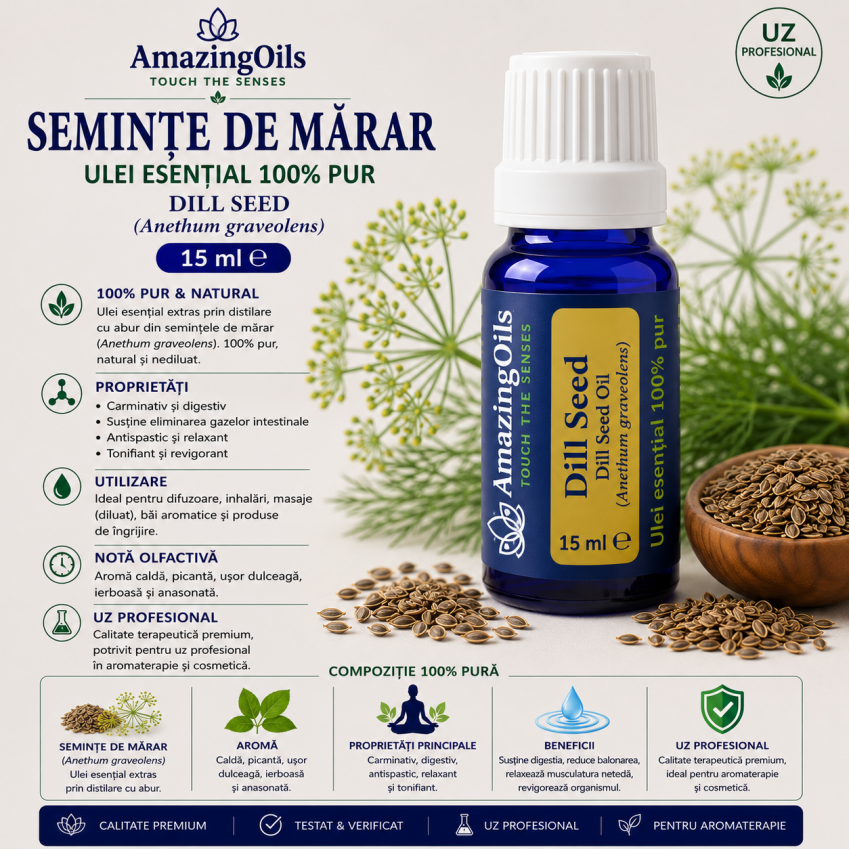  SEMINTE DE MARAR-ulei esential 100% pur -DILL SEED (Anethum graveolens)-15ml