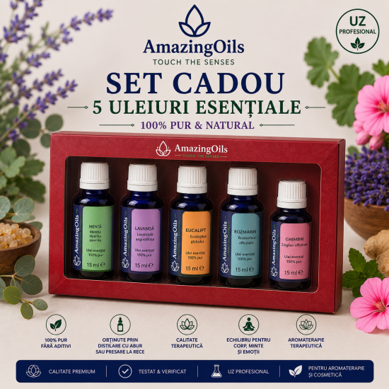 SET  cadou cu 5 uleiuri esentiale -65ml 