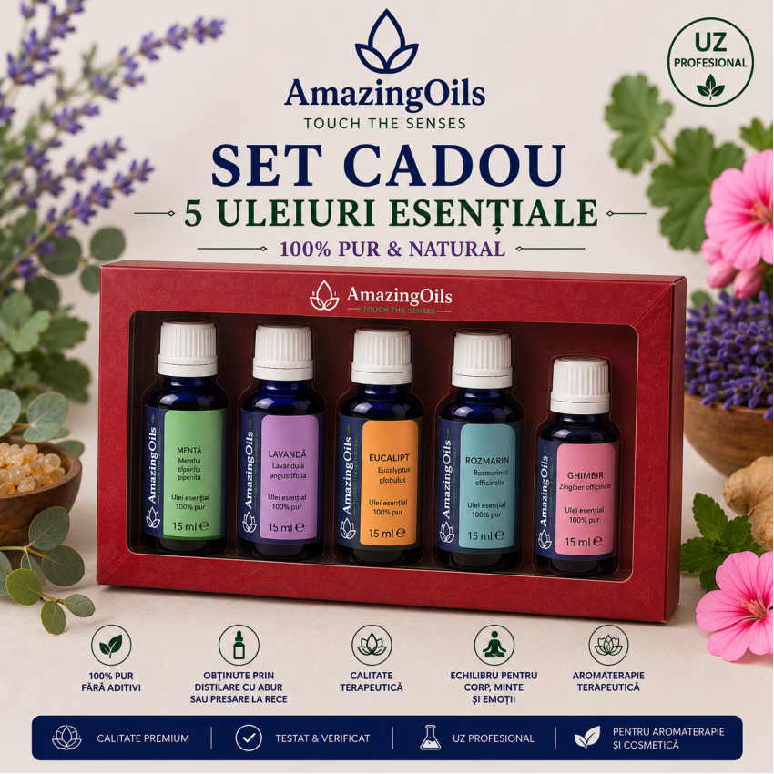 SET  cadou cu 5 uleiuri esentiale-nr2-65ml 