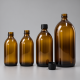 Recipient sticlă amber 250 ml cu capac negru 28/410