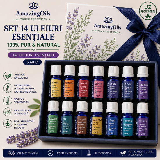 Set 14 uleiuri esentiale 5ml-70ml ulei esential 100% pur