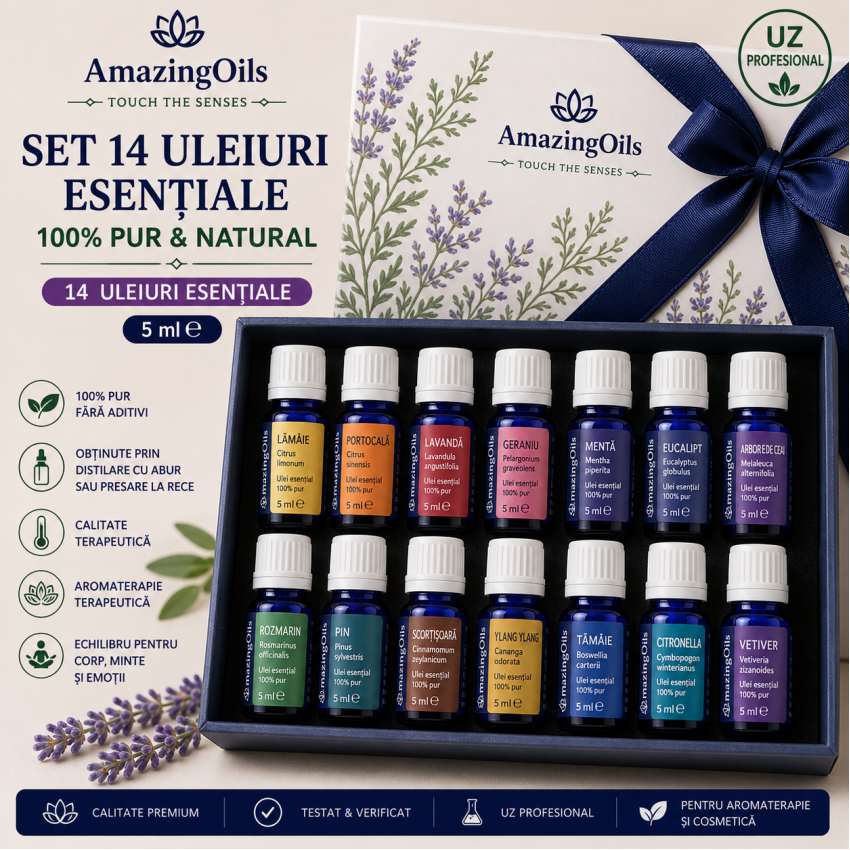 Set 14 uleiuri esentiale 5ml-70ml ulei esential 100% pur