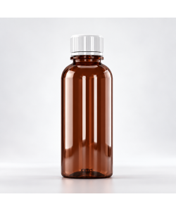 Flacon PET 200 ml,  filet 28 mm – PCO 1810, cu capac alb