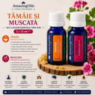 TAMAIE SI MUSCATA-Set 2 uleiuri esentiale  100% pur-2x15 ml 