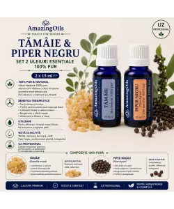 TAMAIE SI PIPER NEGRU-Set 2 uleiuri esentiale 100% pur-2x15 ml