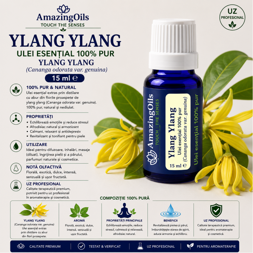 YLANG YLANG -Ulei esential 100% pur   - (Cananga odorata var.genuina)-15ml