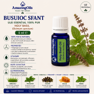   BUSUIOC SFANT-Ulei esential 100% pur -HOLY BASIL  (Ocimum sanctum)  5 ml 