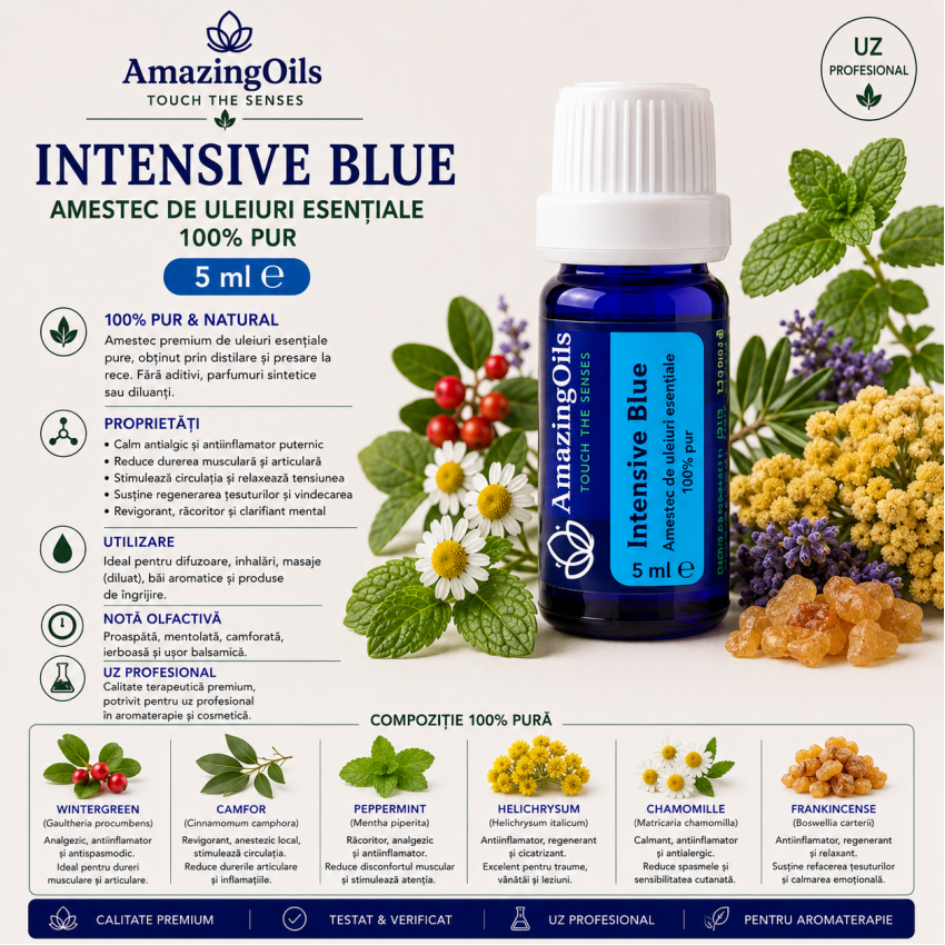  INTENSIVE BLUE Amestec de uleiuri esentiale 100% pur - 5 ml 