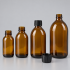 Sticlă brună Amber 150 ml cu capac negru 28/410