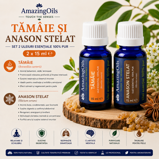 TAMAIE SI ANASON STELAT-Set 2 uleiuri esentiale 100%pur-2x15 ml 